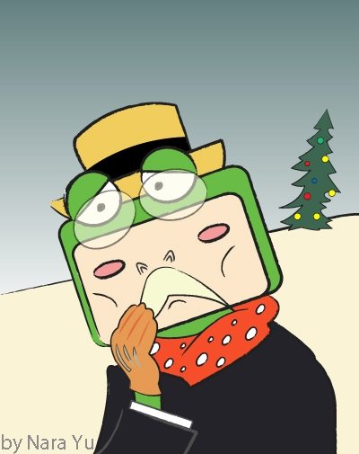 A cartoon depiction of milquetoast, a timid, meek, or unassertive person.